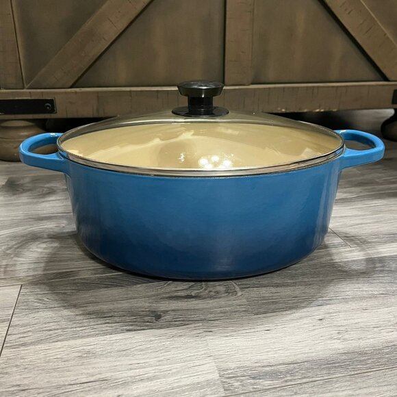 Le Creuset Oval Dutch Oven Cast-Iron Braiser (5QT) W Crystal Lid Made in France - Picture 2 of 7